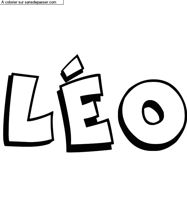 Coloriage pr&eacute;nom personnalis&eacute; "L&Eacute;O" par titou33430