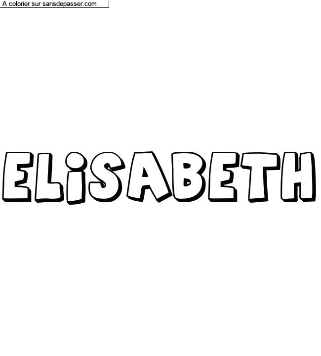 Coloriage pr&eacute;nom personnalis&eacute; "elisabeth" par un invit&eacute;