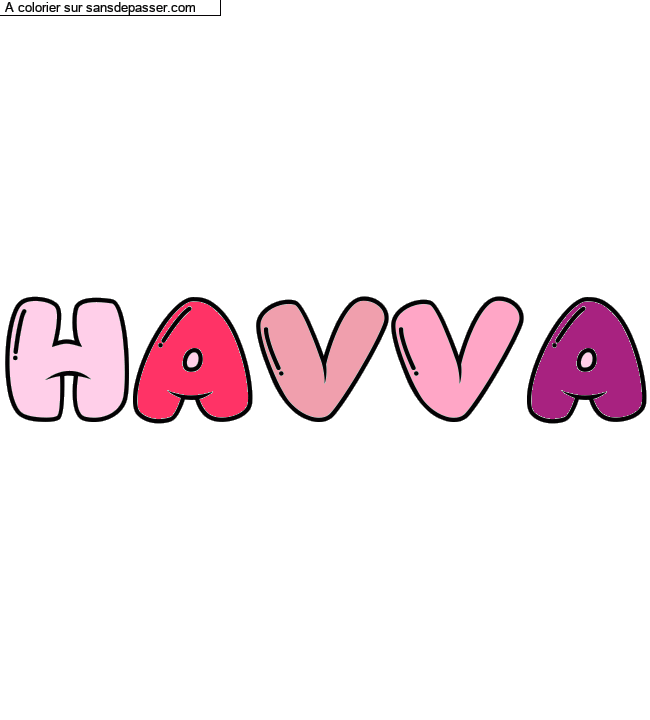 Coloriage pr&eacute;nom personnalis&eacute; "HAVVA" par Elodie08