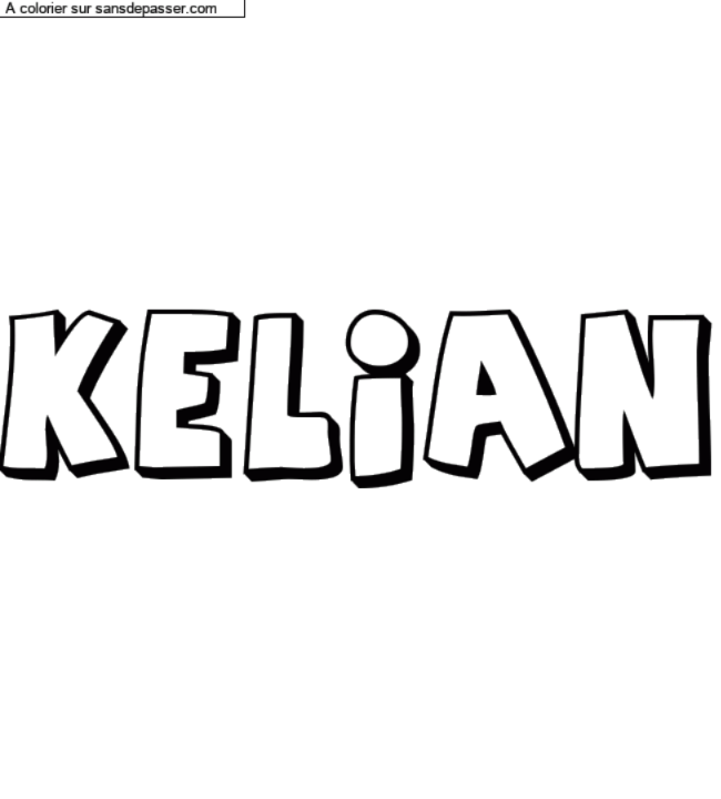 Coloriage pr&eacute;nom personnalis&eacute; "Kelian" par un invit&eacute;