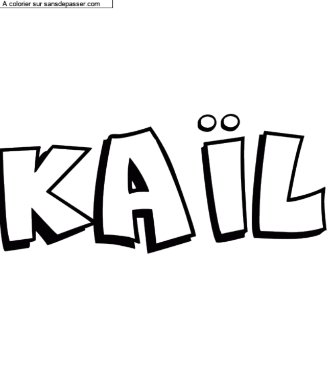 Coloriage pr&eacute;nom personnalis&eacute; "KA&Iuml;L" par un invit&eacute;