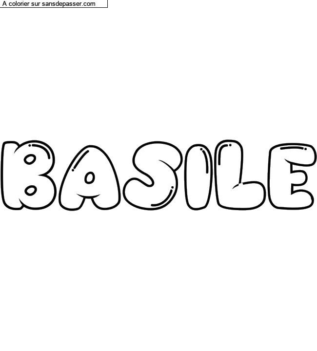 Coloriage pr&eacute;nom personnalis&eacute; "BASILE" par un invit&eacute;