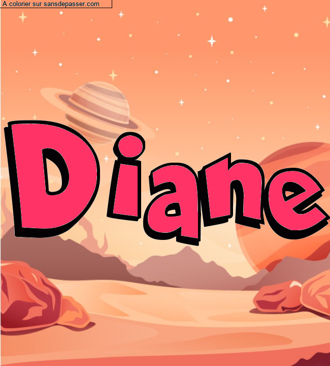 Coloriage pr&eacute;nom personnalis&eacute; "Diane" par Diana