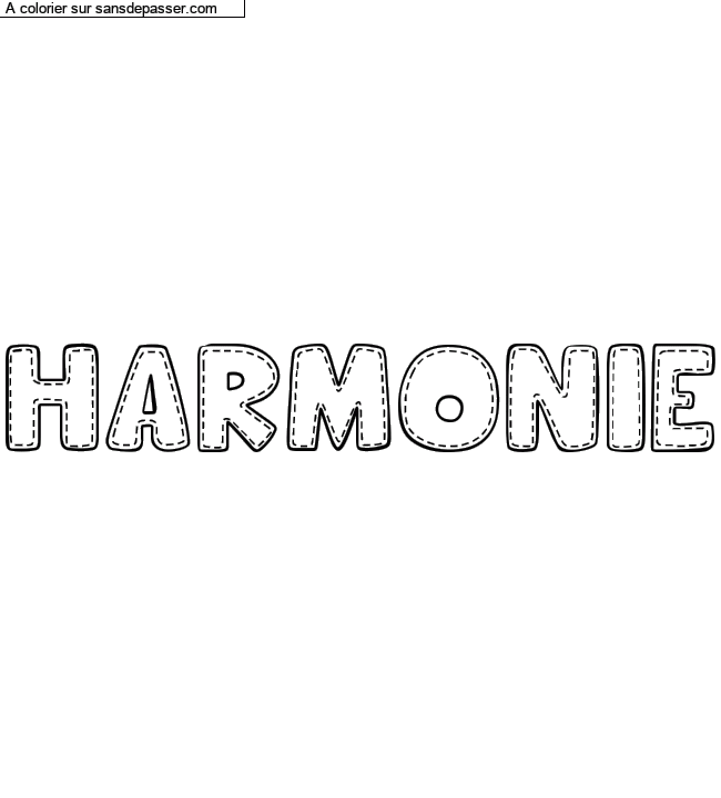 Coloriage pr&eacute;nom personnalis&eacute; "HARMONIE" par un invit&eacute;