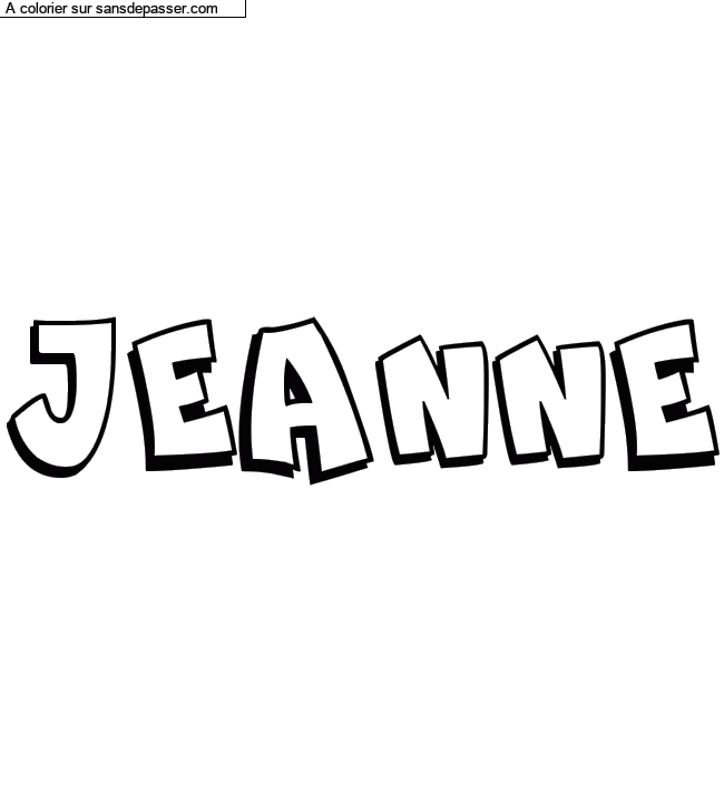 Coloriage pr&eacute;nom personnalis&eacute; "JEANNE" par un invit&eacute;