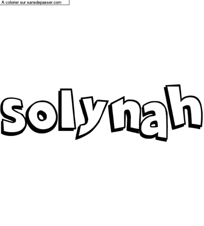 Coloriage pr&eacute;nom personnalis&eacute; "solynah" par un invit&eacute;