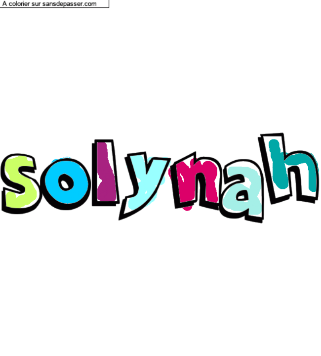 Coloriage pr&eacute;nom personnalis&eacute; "solynah" par un invit&eacute;