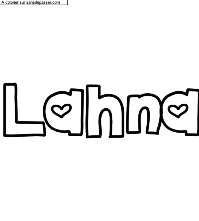 Coloriage pr&eacute;nom personnalis&eacute; "Lahna" par un invit&eacute;