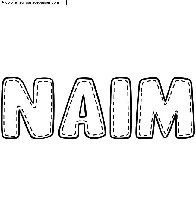 Coloriage pr&eacute;nom personnalis&eacute; "NAIM" par un invit&eacute;