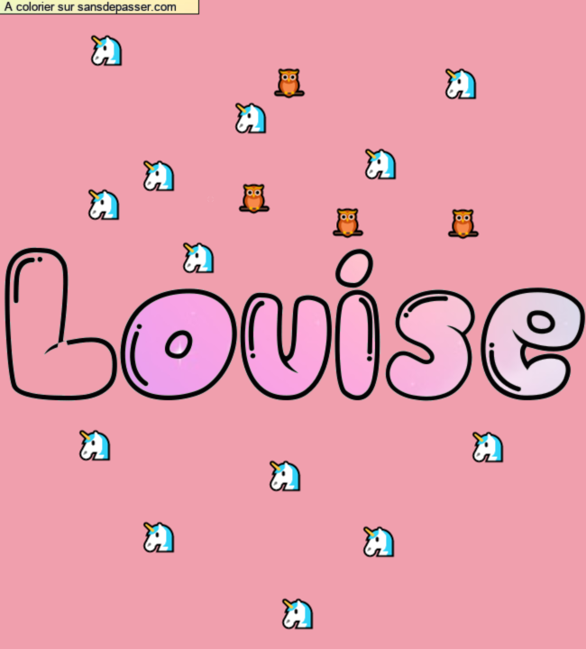 Coloriage pr&eacute;nom personnalis&eacute; "Louise" par Iris