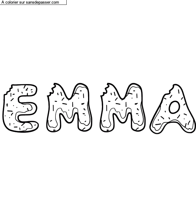 Coloriage personnalis&eacute; "Emma" par un invit&eacute;