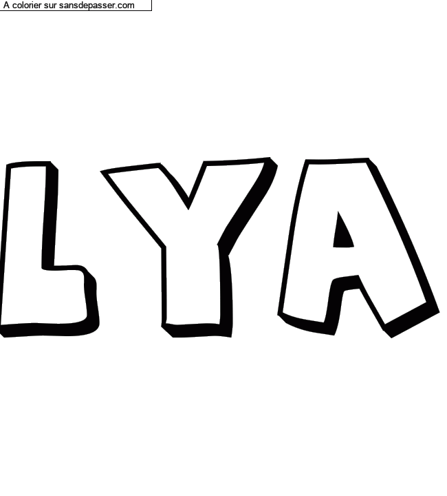 Coloriage pr&eacute;nom personnalis&eacute; "LYA" par un invit&eacute;