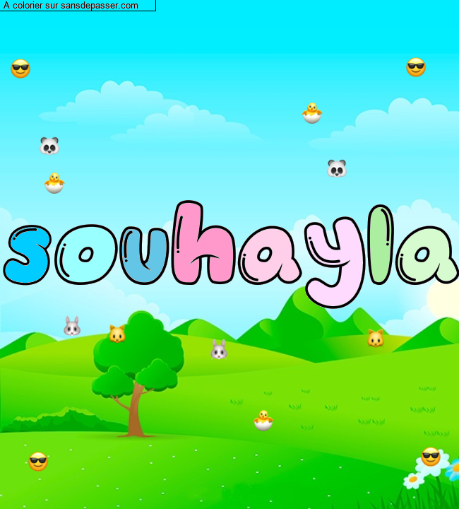 Coloriage pr&eacute;nom personnalis&eacute; "souhayla" par un invit&eacute;
