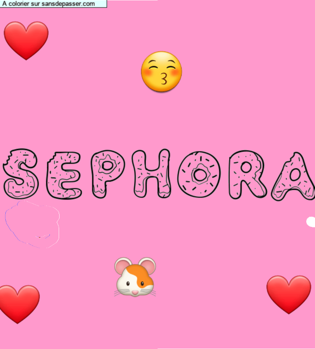 Coloriage pr&eacute;nom personnalis&eacute; "Sephora" par un invit&eacute;