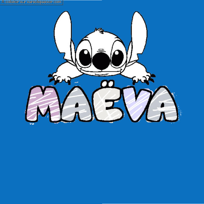 Coloriage Coloriage pr&eacute;nom MA&Euml;VA - d&eacute;cor Stitch par un invit&eacute;