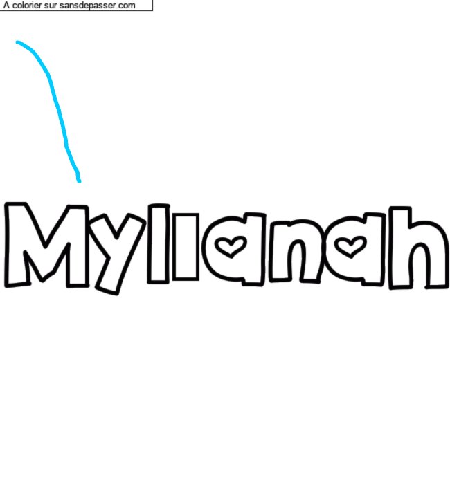 Coloriage pr&eacute;nom personnalis&eacute; "Myl&iuml;anah" par un invit&eacute;