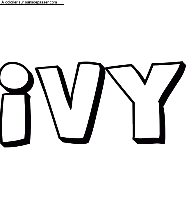 Coloriage pr&eacute;nom personnalis&eacute; "Ivy" par un invit&eacute;