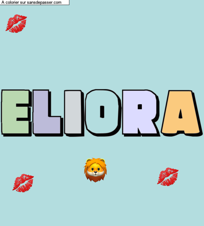 Coloriage pr&eacute;nom personnalis&eacute; "Eliora" par un invit&eacute;