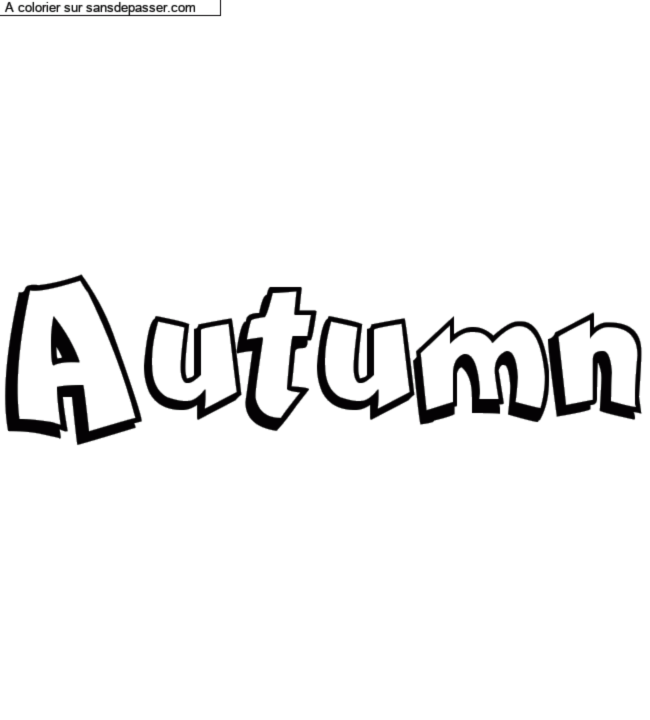 Coloriage pr&eacute;nom personnalis&eacute; "Autumn" par un invit&eacute;