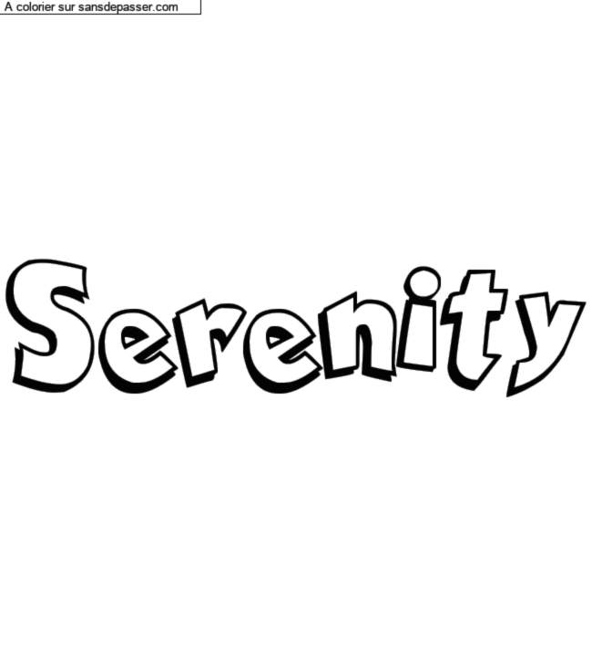 Coloriage pr&eacute;nom personnalis&eacute; "Serenity" par un invit&eacute;