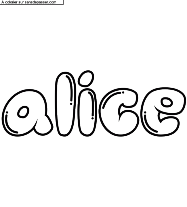 Coloriage pr&eacute;nom personnalis&eacute; "alice" par un invit&eacute;