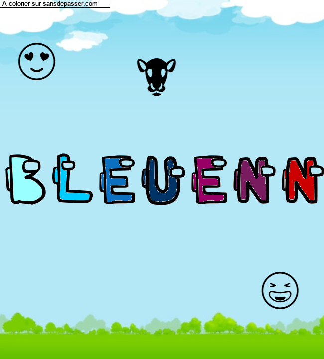 Coloriage pr&eacute;nom personnalis&eacute; "BLEUENN" par un invit&eacute;