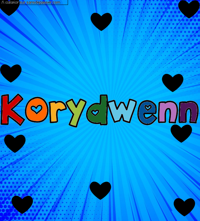 Coloriage pr&eacute;nom personnalis&eacute; "Korydwenn" par un invit&eacute;