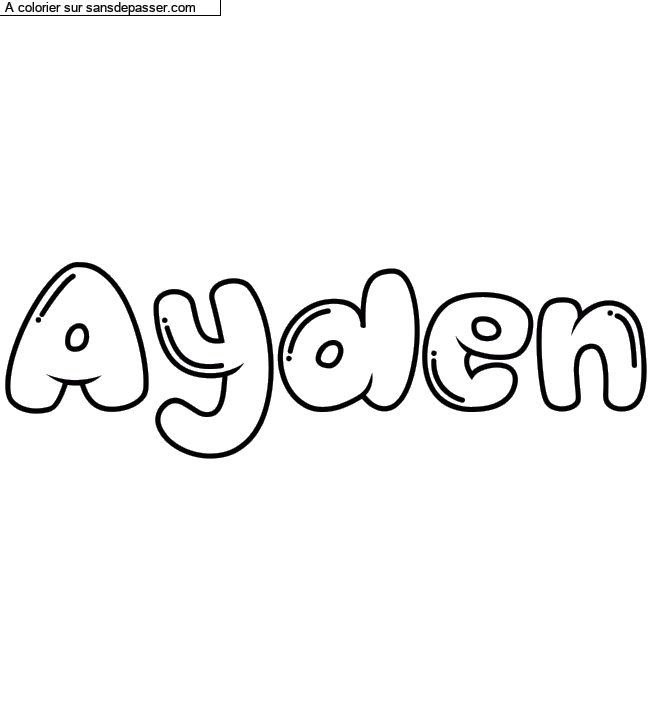 Coloriage pr&eacute;nom personnalis&eacute; "Ayden" par un invit&eacute;