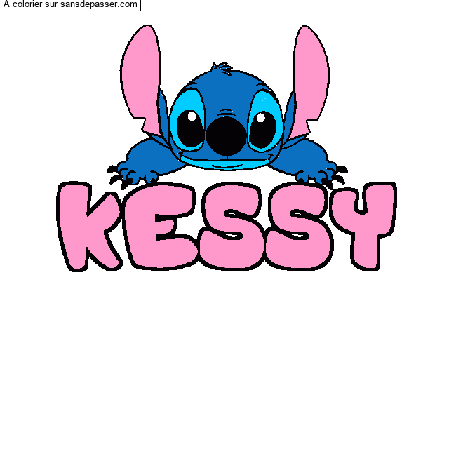 Coloriage pr&eacute;nom KESSY - d&eacute;cor Stitch par un invit&eacute;