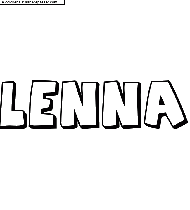 Coloriage pr&eacute;nom personnalis&eacute; "Lenna" par un invit&eacute;