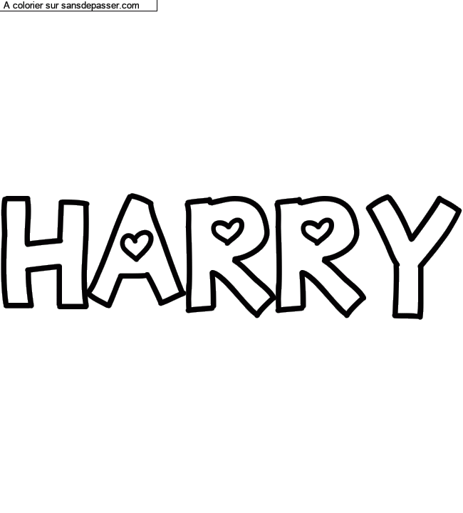 Coloriage pr&eacute;nom personnalis&eacute; "HARRY" par un invit&eacute;