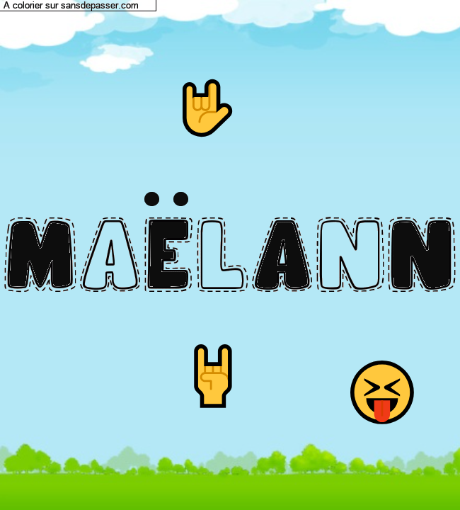 Coloriage pr&eacute;nom personnalis&eacute; "maelann" par un invit&eacute;