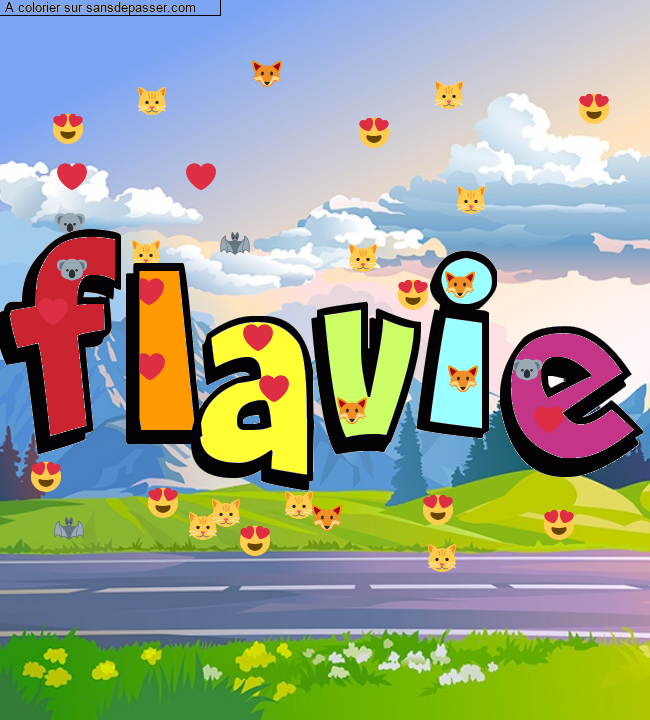 Coloriage pr&eacute;nom personnalis&eacute; "flavie" par un invit&eacute;