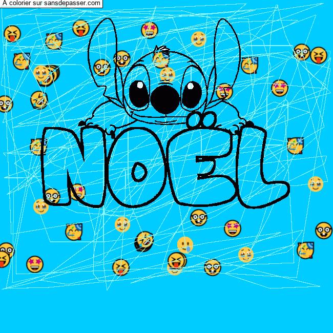 Coloriage pr&eacute;nom NO&Euml;L - d&eacute;cor Stitch par un invit&eacute;