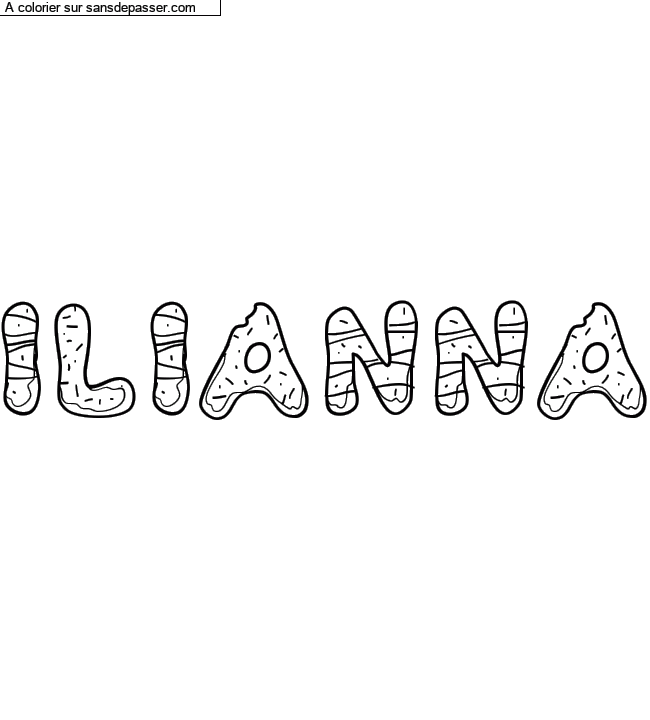 Coloriage pr&eacute;nom personnalis&eacute; "ilianna" par rose ilianna