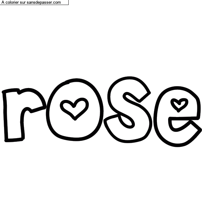 Coloriage pr&eacute;nom personnalis&eacute; "rose" par rose ilianna