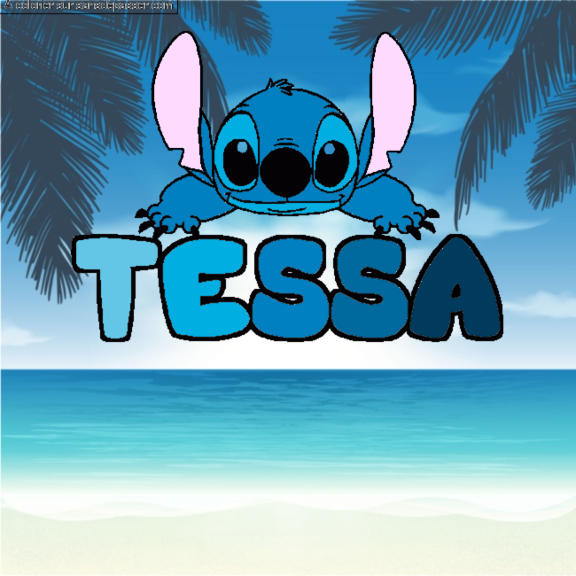 Coloriage pr&eacute;nom TESSA - d&eacute;cor Stitch par un invit&eacute;