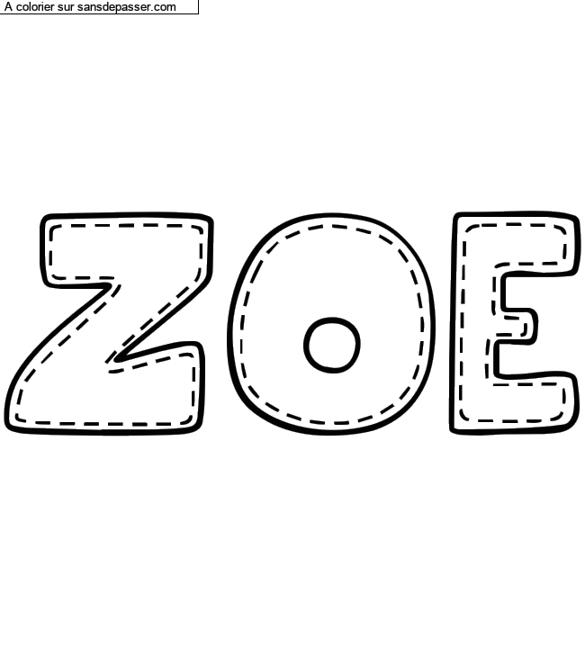 Coloriage pr&eacute;nom personnalis&eacute; "ZOE" par un invit&eacute;