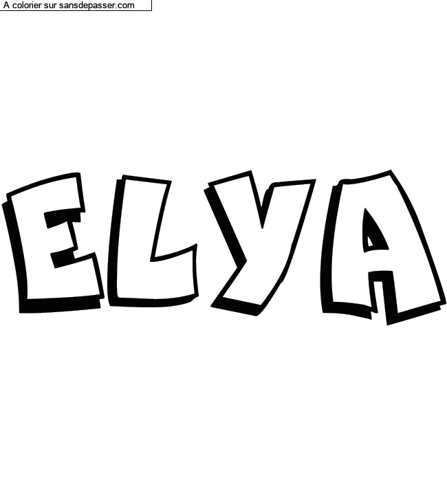 Coloriage pr&eacute;nom personnalis&eacute; "ELYA" par un invit&eacute;