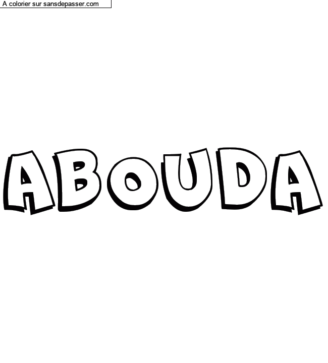 Coloriage pr&eacute;nom personnalis&eacute; "ABOUDA" par un invit&eacute;