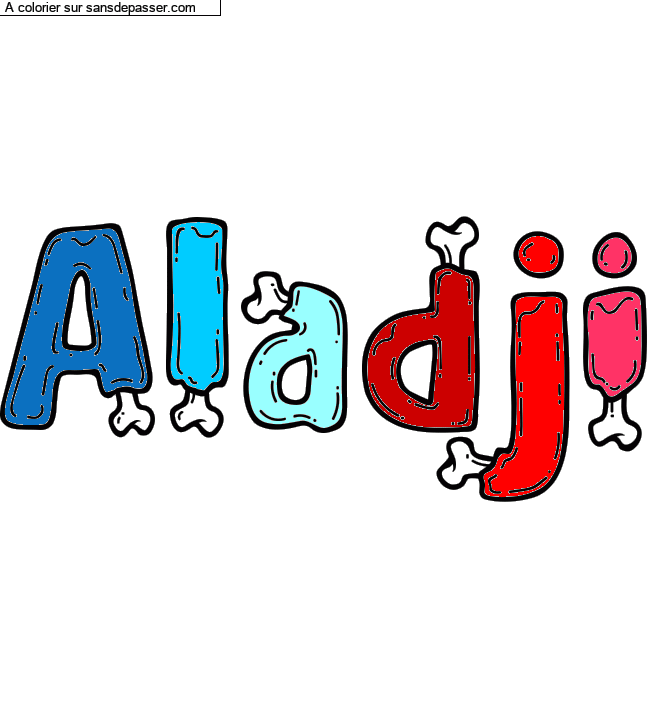 Coloriage pr&eacute;nom personnalis&eacute; "Aladji" par Aladji