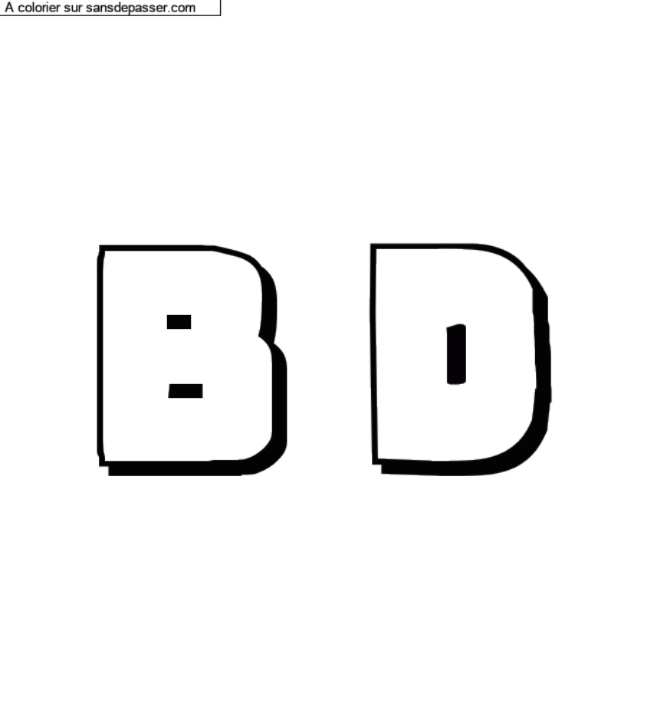 Coloriage pr&eacute;nom personnalis&eacute; "B D" par un invit&eacute;