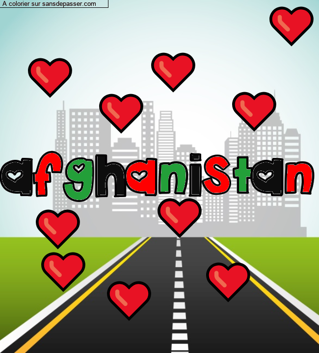 Coloriage pr&eacute;nom personnalis&eacute; "afghanistan" par Marya