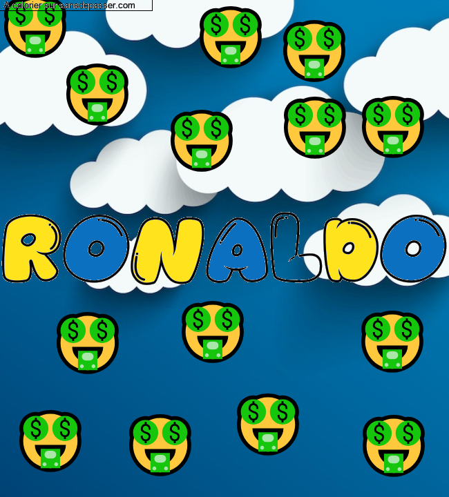 Coloriage pr&eacute;nom personnalis&eacute; "RONALDO" par Marya