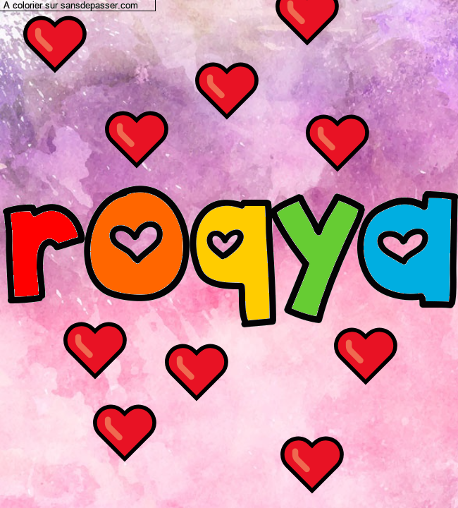 Coloriage pr&eacute;nom personnalis&eacute; "roqya" par Marya