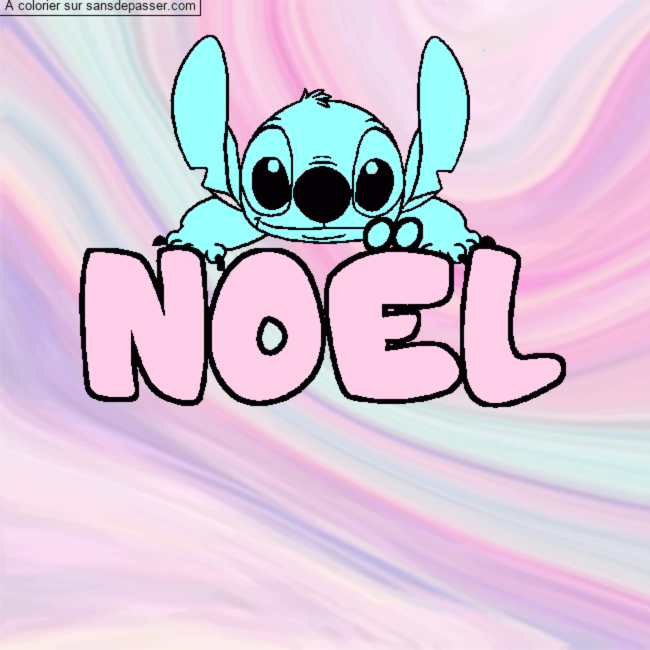 Coloriage pr&eacute;nom NO&Euml;L - d&eacute;cor Stitch par un invit&eacute;