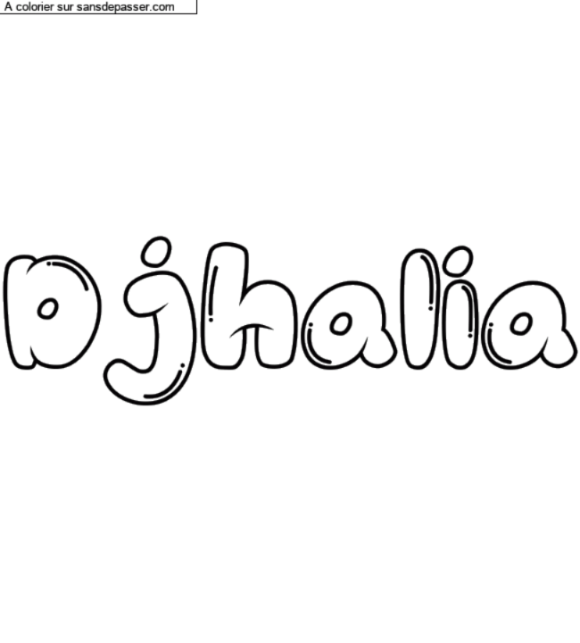 Coloriage pr&eacute;nom personnalis&eacute; "Djhalia" par un invit&eacute;