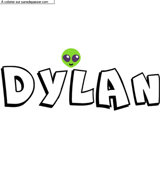 Coloriage pr&eacute;nom personnalis&eacute; "DYLAN" par un invit&eacute;