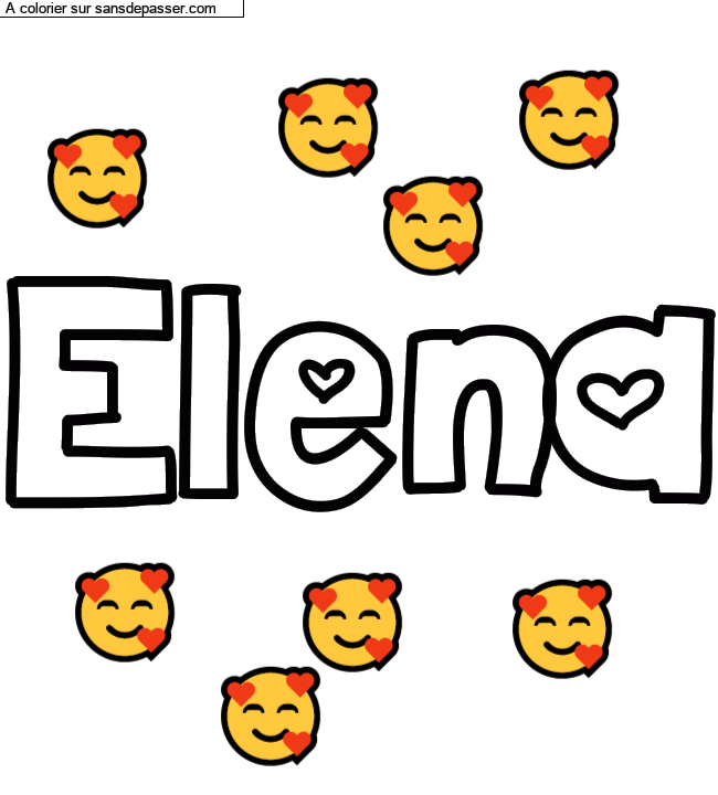 Coloriage pr&eacute;nom personnalis&eacute; "Elena" par un invit&eacute;
