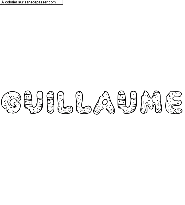 Coloriage pr&eacute;nom personnalis&eacute; "GUILLAUME" par un invit&eacute;